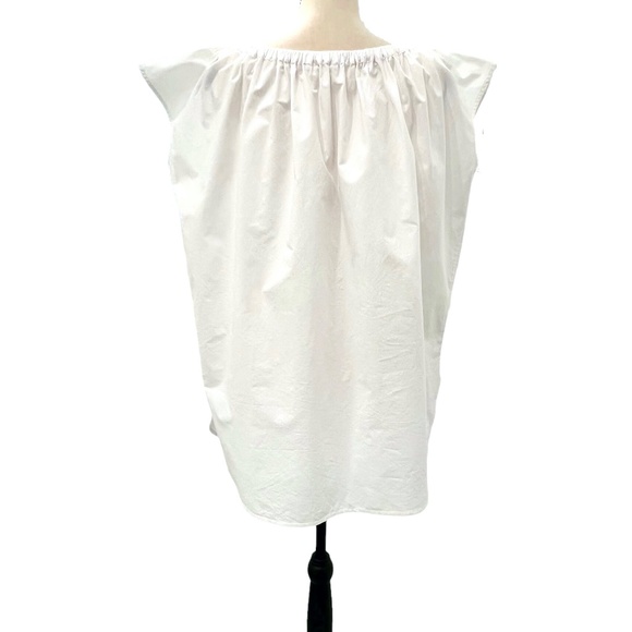 ORGANIC BY JOHN PATRICK BRIGHT WHITE COTTON POPLIN OFF THE SHOULDER TUNIC - Picture 7 of 16